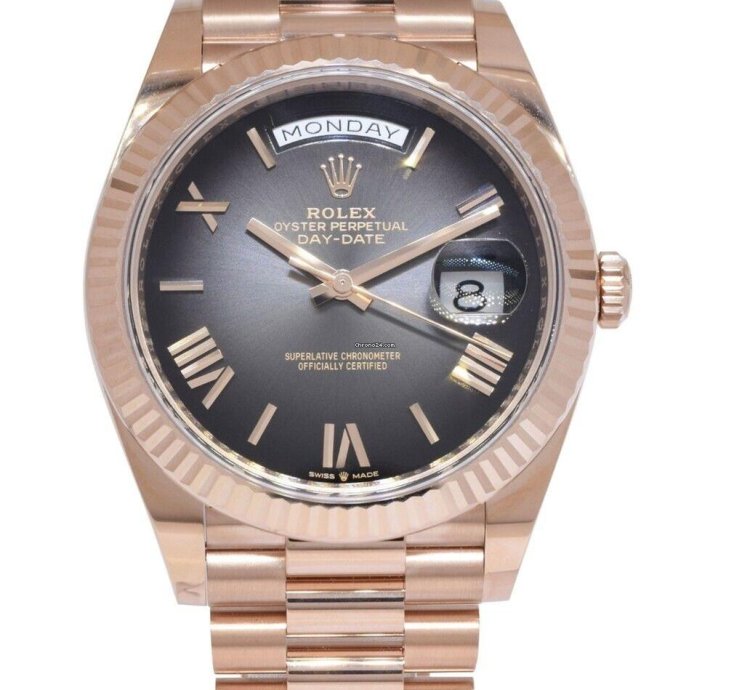 Rolex Day-date 40 New Rolex Day-date 40 President 18k Rose Gold Slate Ombre Watch 24 228235