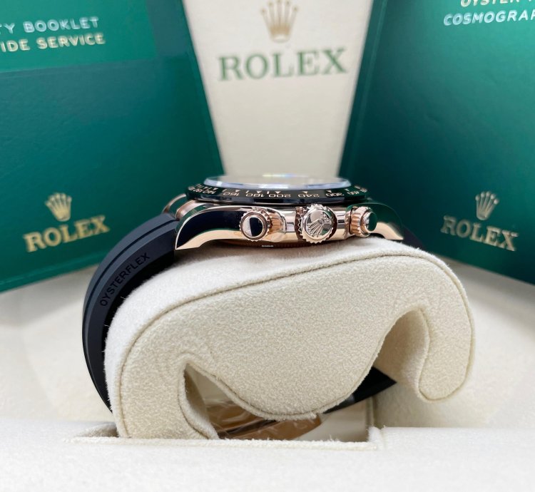 Rolex Daytona New 116515 Daytona Rose Gold Sundust Pink Baguette Dial Oysterflex Band