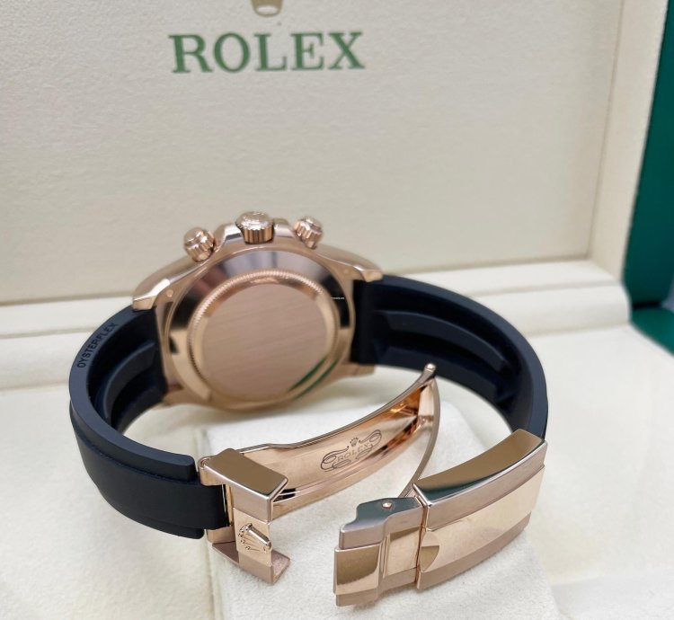 Rolex Daytona New 116515 Daytona Rose Gold Sundust Pink Baguette Dial Oysterflex Band