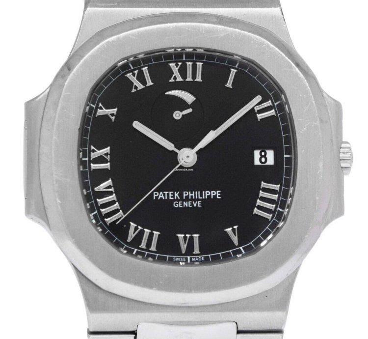 Patek Philippe Nautilus Jumbo Steel Black Power Reserve 42mm Watch 3710 1a