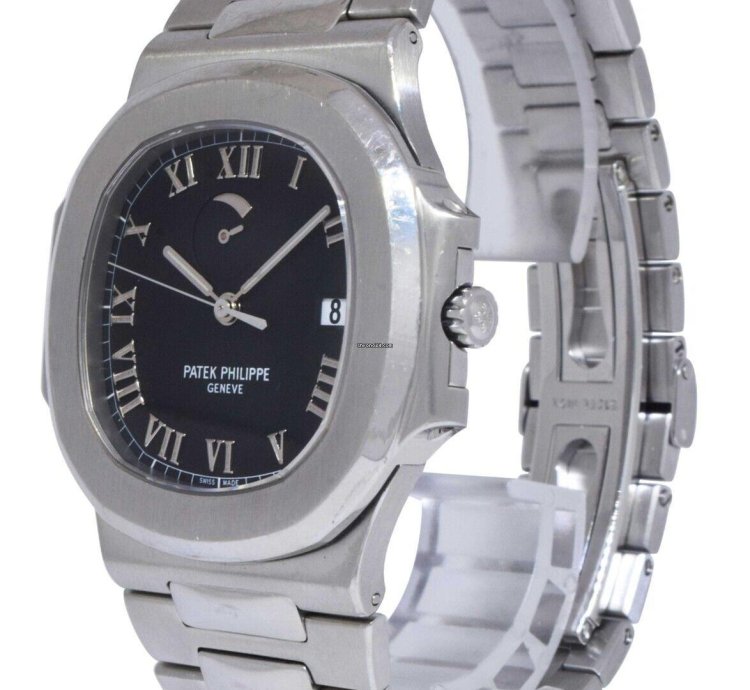 Patek Philippe Nautilus Jumbo Steel Black Power Reserve 42mm Watch 3710 1a