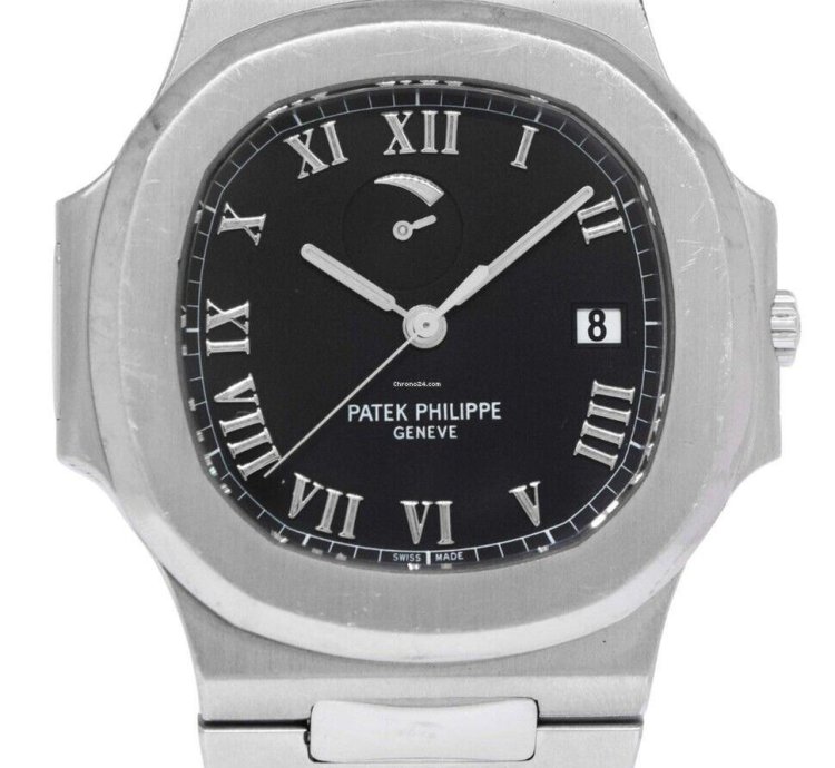 Patek Philippe Nautilus Jumbo Steel Black Power Reserve 42mm Watch 3710 1a