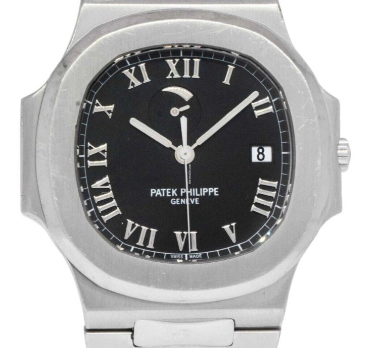 Patek Philippe Nautilus Jumbo Steel Black Power Reserve 42mm Watch 3710 1a