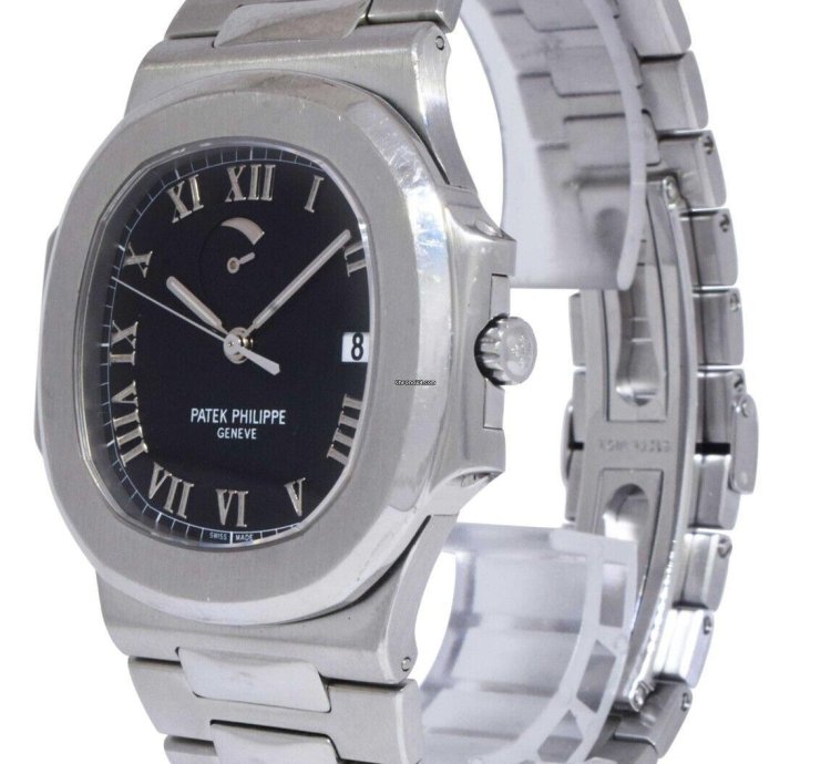 Patek Philippe Nautilus Jumbo Steel Black Power Reserve 42mm Watch 3710 1a