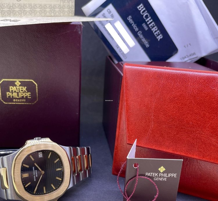 Patek Philippe Nautilus Jumbo Steel Gold Box Papers 1980