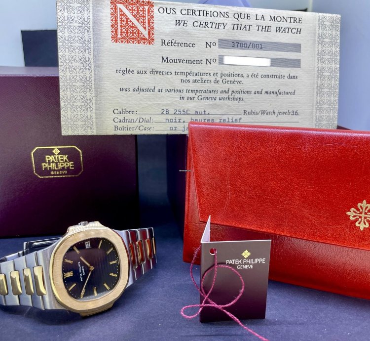Patek Philippe Nautilus Jumbo Steel Gold Box Papers 1980