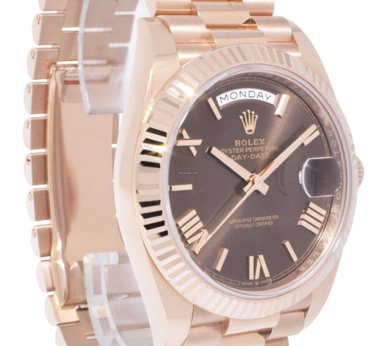 Rolex Day-date 40 Nos Rolex Day-date 40 18k Rose Gold Chocolate Roman Mens Watch 21 228235