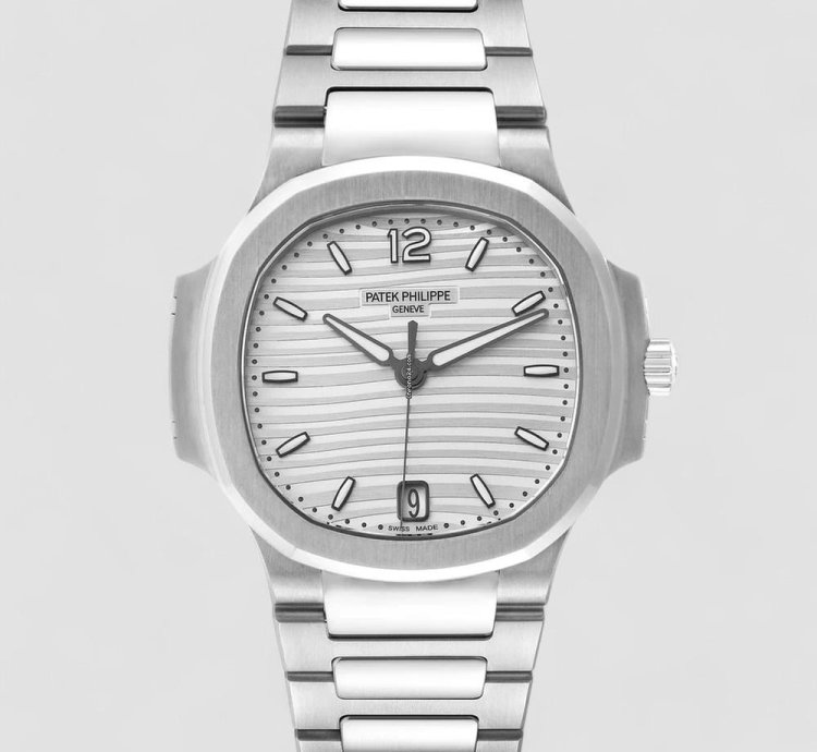 Patek Philippe Nautilus Ladies Stainless Steel Silver Opaline