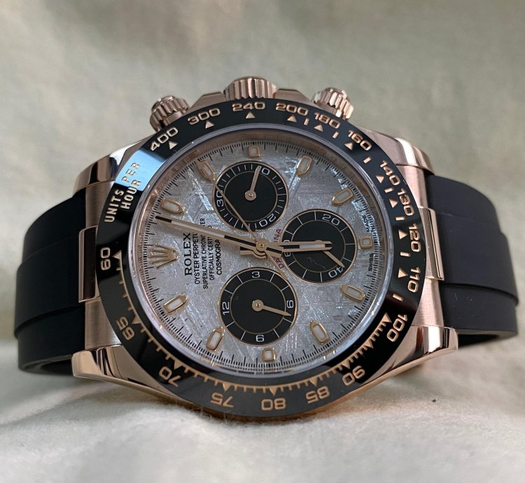 Rolex Daytona New 2022 Unworn Cosmograph Daytona Rose Gold Meteorite Dial 116515ln Full Set