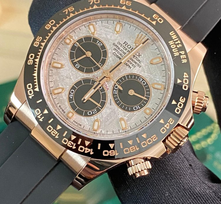 Rolex Daytona New 2022 Unworn Cosmograph Daytona Rose Gold Meteorite Dial 116515ln Full Set