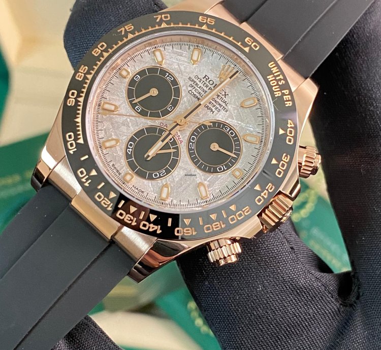 Rolex Daytona New 2022 Unworn Cosmograph Daytona Rose Gold Meteorite Dial 116515ln Full Set