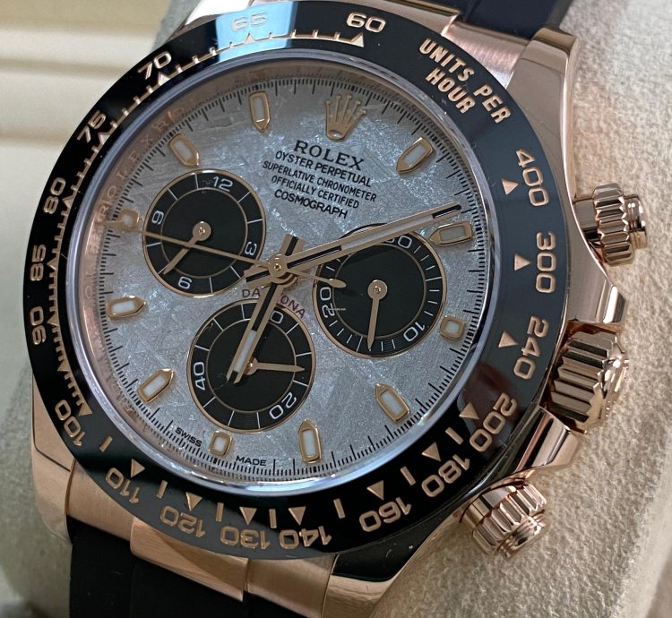 Rolex Daytona New 2022 Unworn Cosmograph Daytona Rose Gold Meteorite Dial 116515ln Full Set