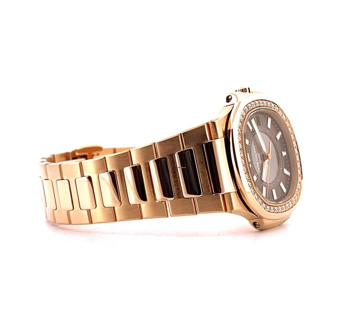 Patek Philippe Nautilus Lady 7010 Ros Gold Diamonds Service 2025 Brown Dial Full Set Germany 2011