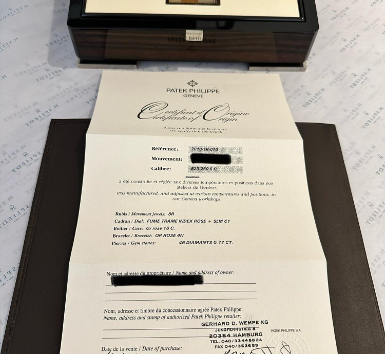Patek Philippe Nautilus Lady 7010 Ros Gold Diamonds Service 2025 Brown Dial Full Set Germany 2011