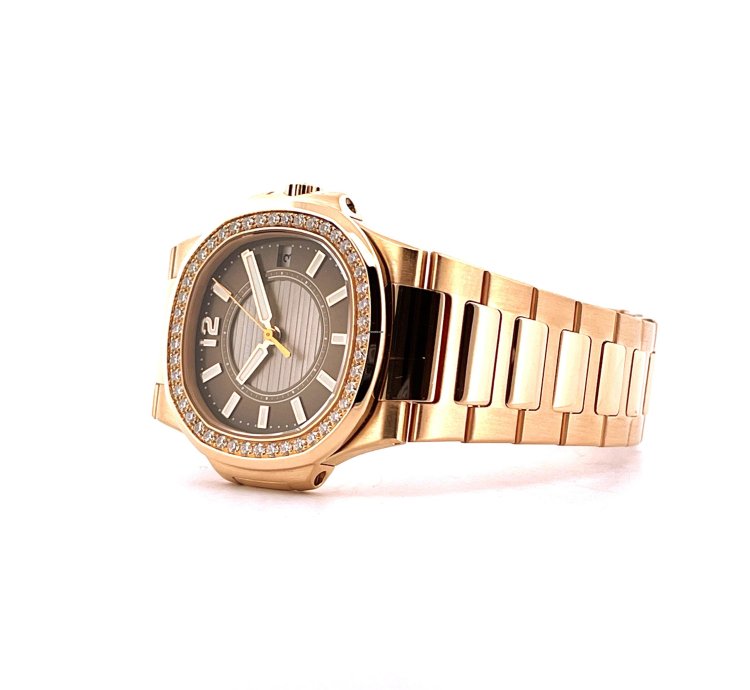 Patek Philippe Nautilus Lady 7010 Ros Gold Diamonds Service 2025 Brown Dial Full Set Germany 2011