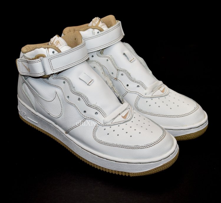 2002 Air Force 1 Mid White Cane Contrast Stitch Ds