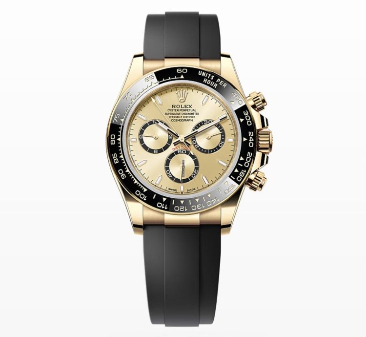 Rolex Daytona New 2024 Champagne Index Dial Yellow Gold Case Ceramic Bezel Oysterflex Strap