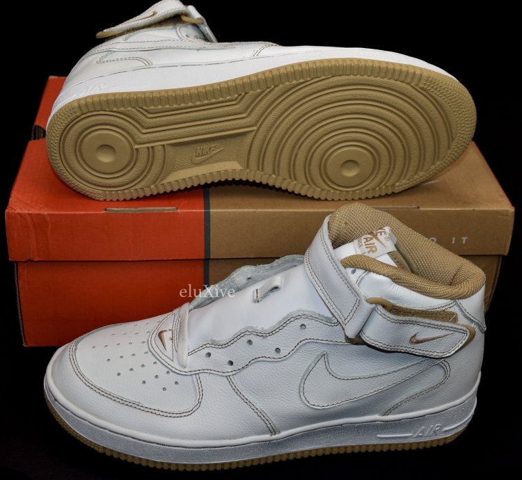 2002 Air Force 1 Mid White Cane Contrast Stitch Ds