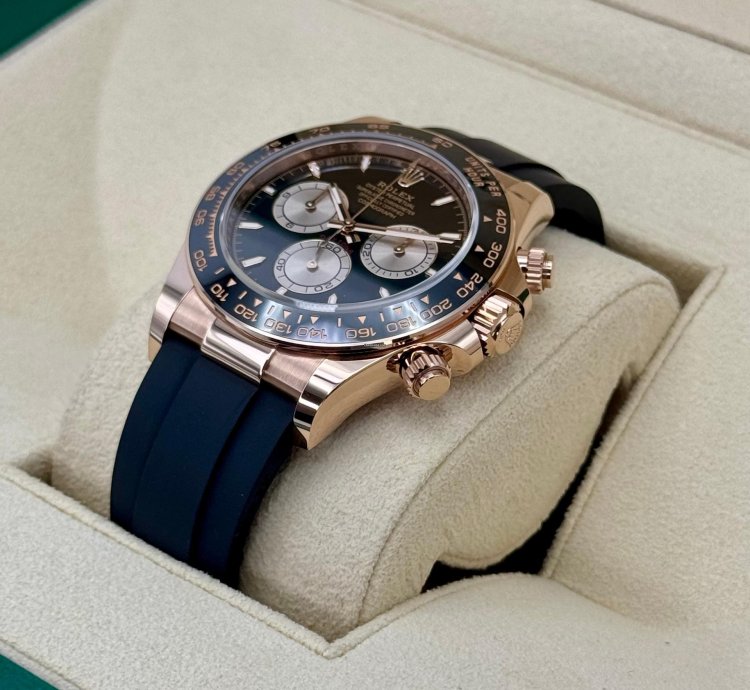 Rolex Daytona New 2024 Cosmograph Daytona 40mm 126515ln Rose Gold Oysterflex Black Dial