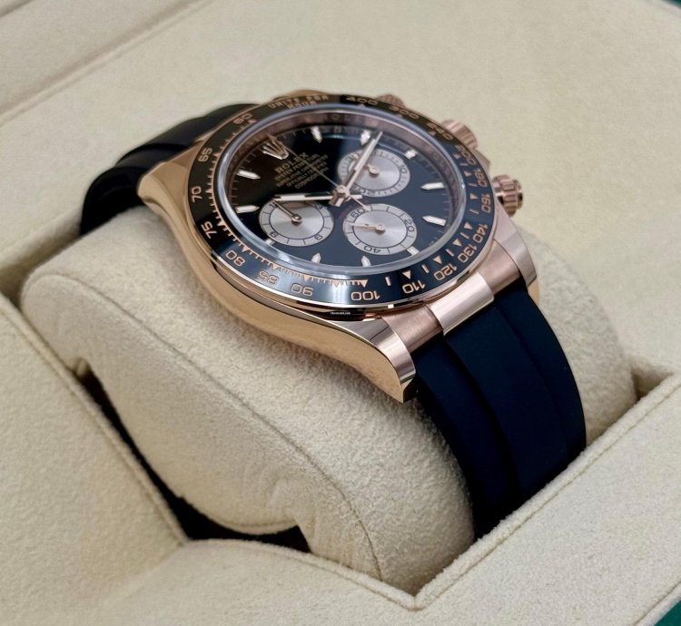 Rolex Daytona New 2024 Cosmograph Daytona 40mm 126515ln Rose Gold Oysterflex Black Dial