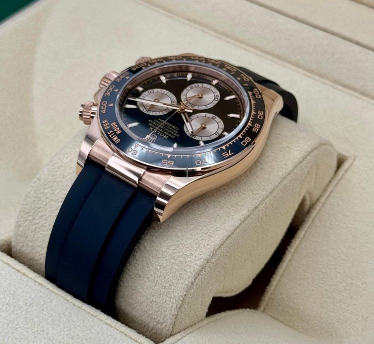 Rolex Daytona New 2024 Cosmograph Daytona 40mm 126515ln Rose Gold Oysterflex Black Dial