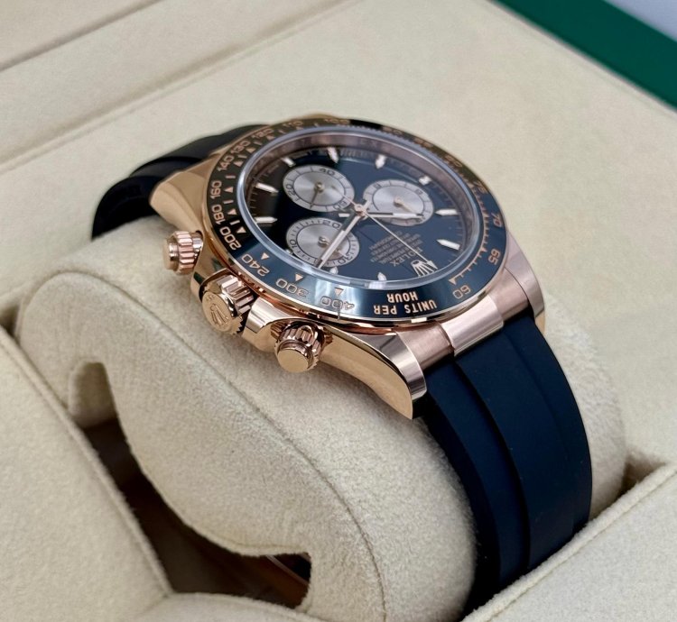 Rolex Daytona New 2024 Cosmograph Daytona 40mm 126515ln Rose Gold Oysterflex Black Dial