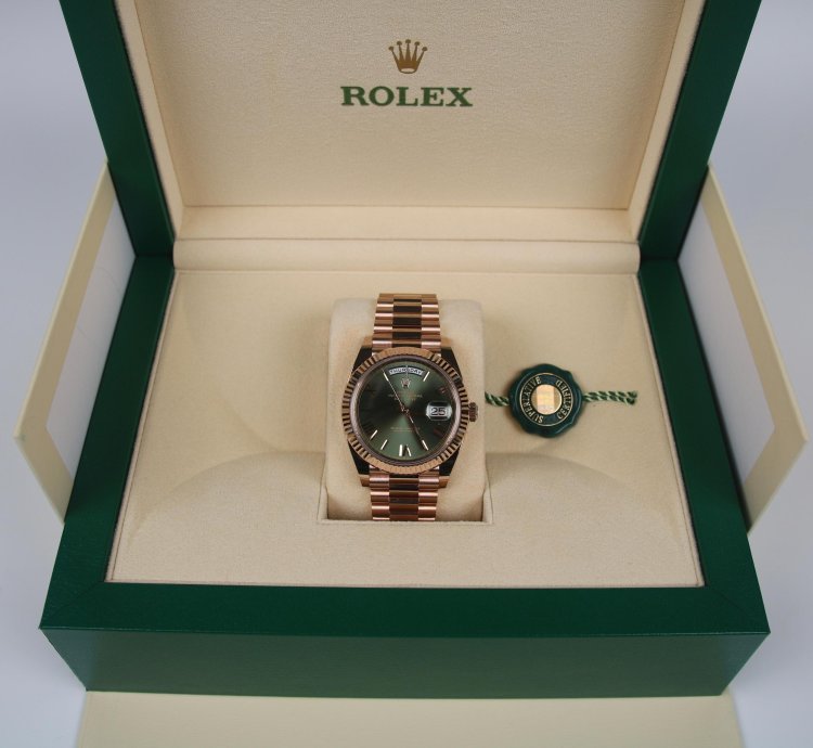 Rolex Day-date 40 Olive Dial New 2024 Full Set