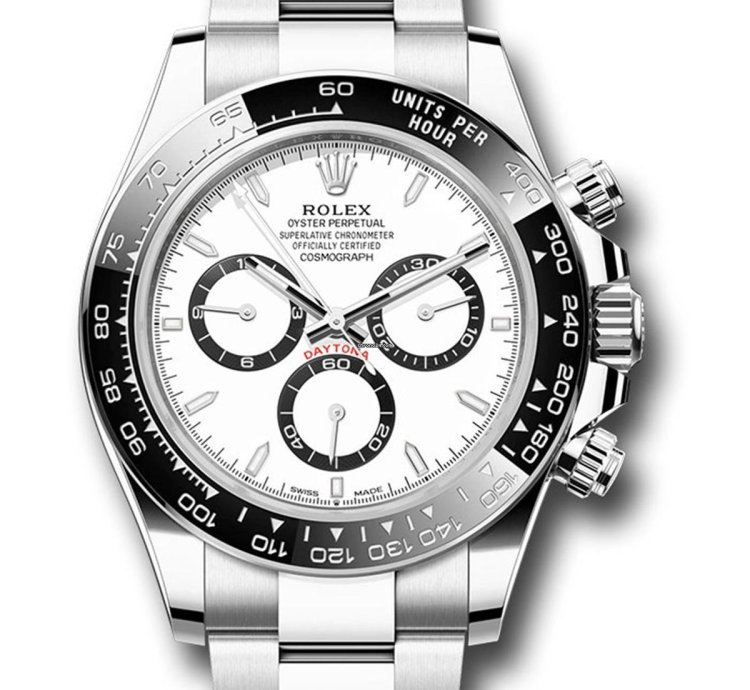 Rolex Daytona New 2024 Daytona 126500ln Stainless Steel Cosmograph 40mm White Panda Ceramic Bezel