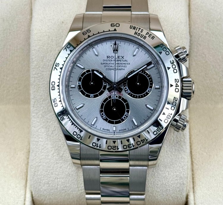 Rolex Daytona New 2024 Daytona 40mm 126509 White Gold Silver Ghost Dial