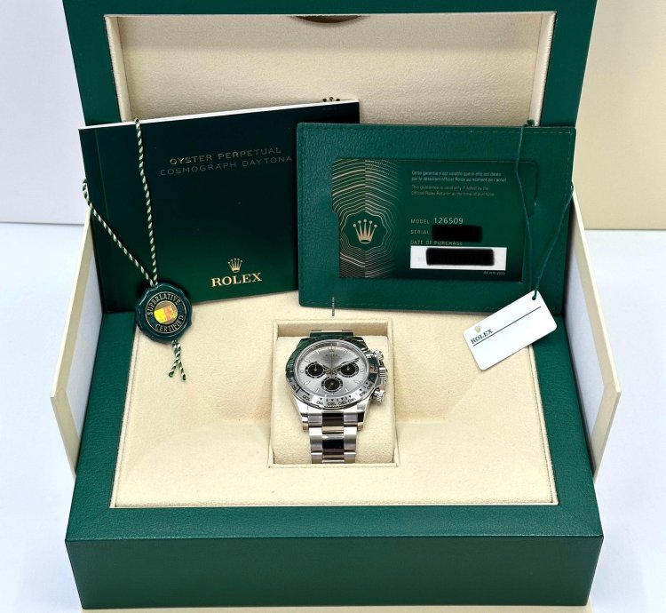 Rolex Daytona New 2024 Daytona 40mm 126509 White Gold Silver Ghost Dial