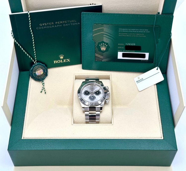 Rolex Daytona New 2024 Daytona 40mm 126509 White Gold Silver Ghost Dial
