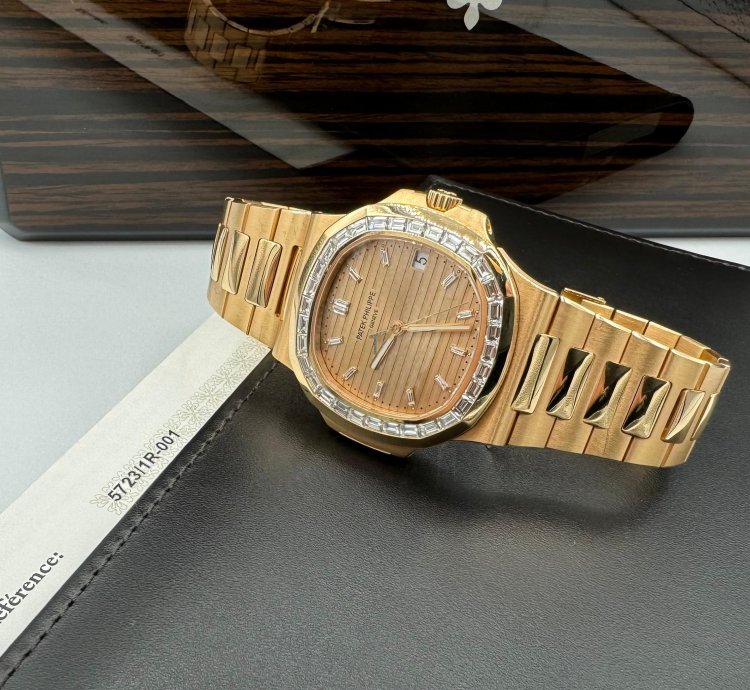 Patek Philippe Nautilus Limited Edition Asprey Nautilus With Baguette Diamond Dial And Bezel