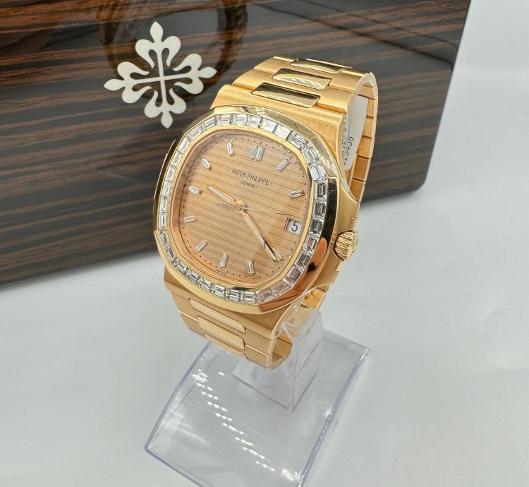 Patek Philippe Nautilus Limited Edition Asprey Nautilus With Baguette Diamond Dial And Bezel