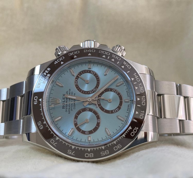 Rolex Daytona New 2024 Unworn Cosmograph Daytona Platinum Ice Blue Dial 126506 Full Set