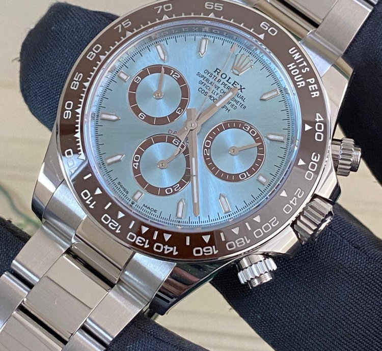 Rolex Daytona New 2024 Unworn Cosmograph Daytona Platinum Ice Blue Dial 126506 Full Set
