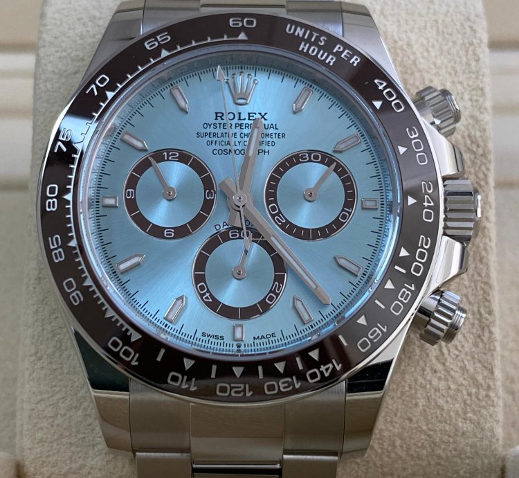 Rolex Daytona New 2024 Unworn Cosmograph Daytona Platinum Ice Blue Dial 126506 Full Set