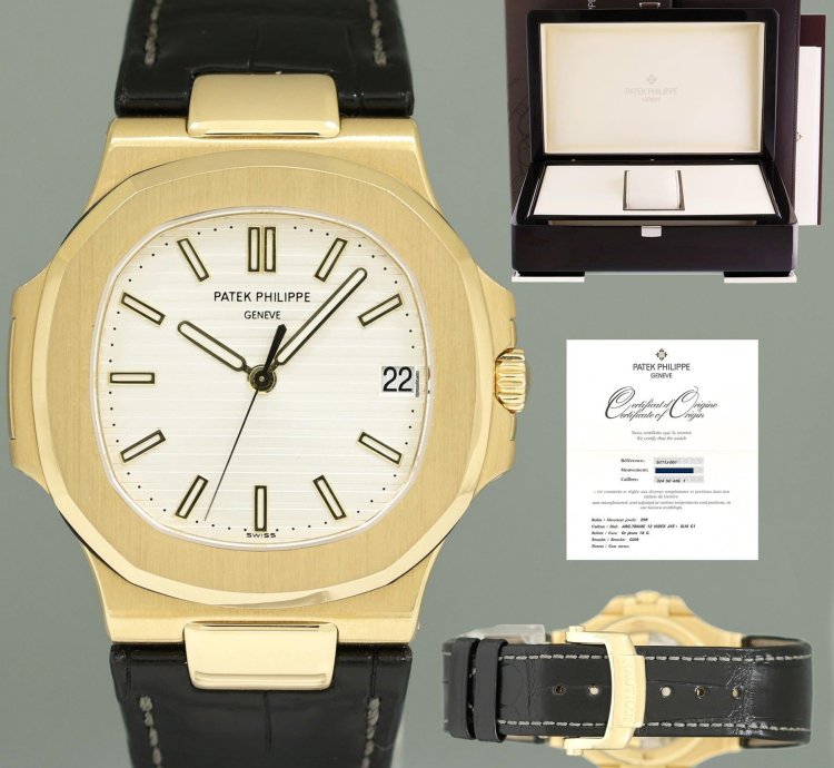 Patek Philippe Nautilus Mint Papers Nautilus 5711j White 18k Yellow Gold 5711j-001 Watch Box