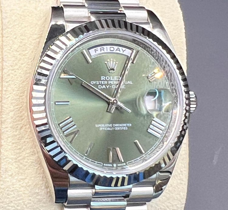 Rolex Day-date 40 Olive Green Dial White Gold