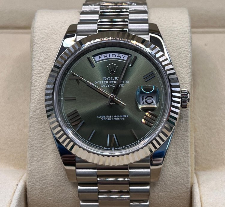 Rolex Day-date 40 Olive Green Dial White Gold