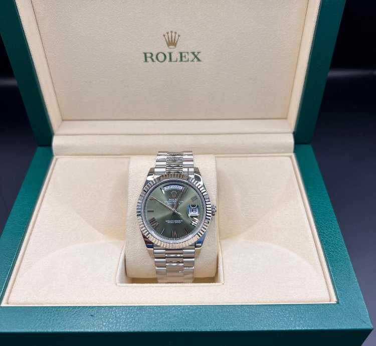 Rolex Day-date 40 Olive Green Dial White Gold