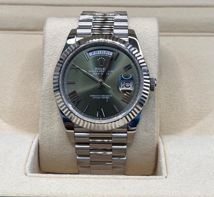 Rolex Day-date 40 Olive Green Dial White Gold