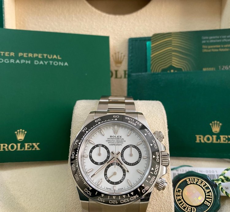 Rolex Daytona New 2024 Unworn Cosmograph Daytona Steel Panda 126500ln Complete Set