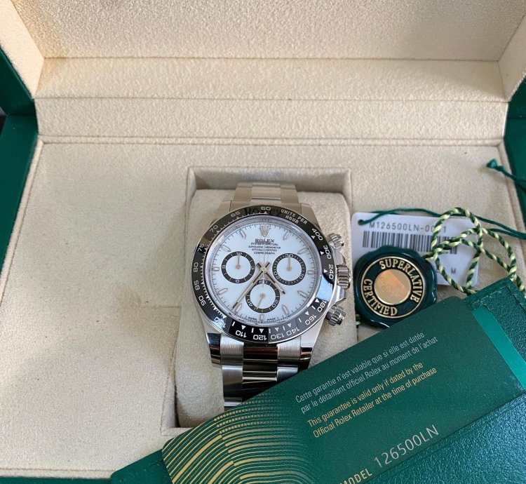 Rolex Daytona New 2024 Unworn Cosmograph Daytona Steel Panda 126500ln Complete Set
