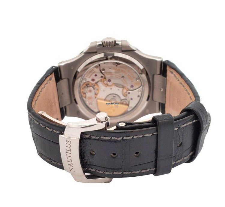 Patek Philippe Nautilus Moon Phase 40mm Grey White Gold 5712g-001 Box Papers