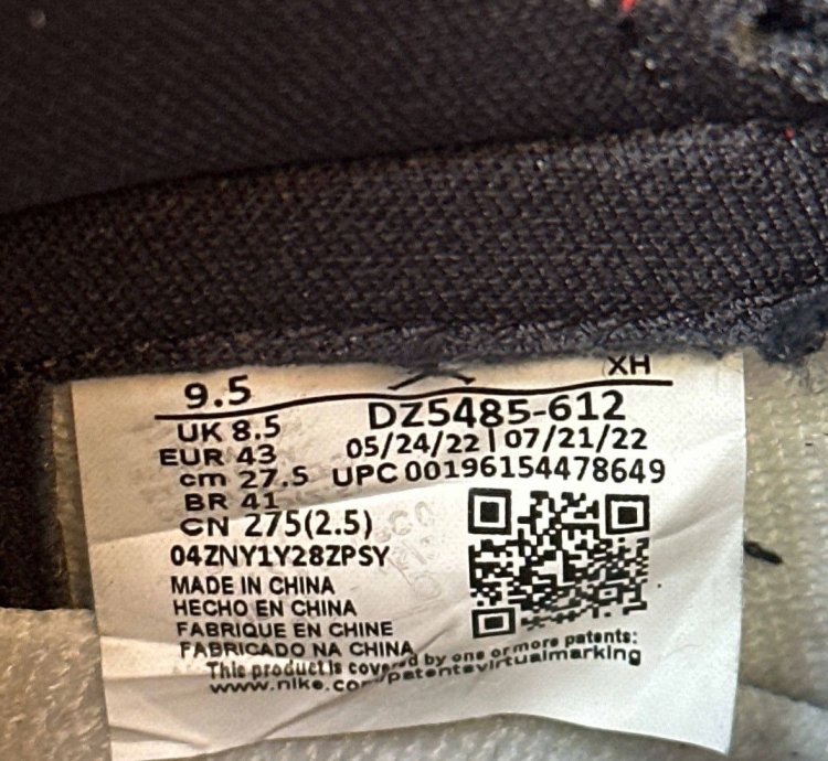 Jordan 1 Retro High Og Chicago Lost Found - Sz 9 5