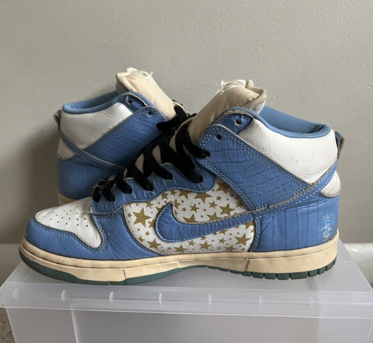 2003 Supreme Nike Sb Dunk High Blue Stars Size 9 307385141