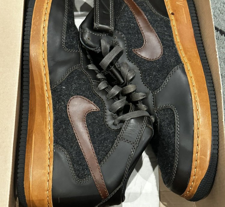 2004 Nike Air Force 1 Mid Inside Out Black Sable Green