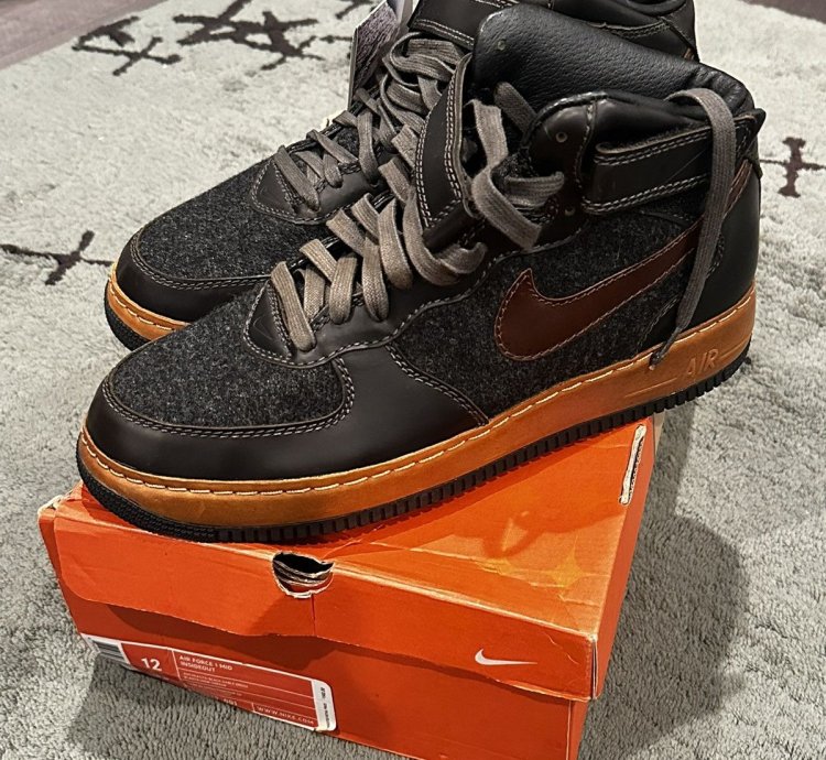 2004 Nike Air Force 1 Mid Inside Out Black Sable Green
