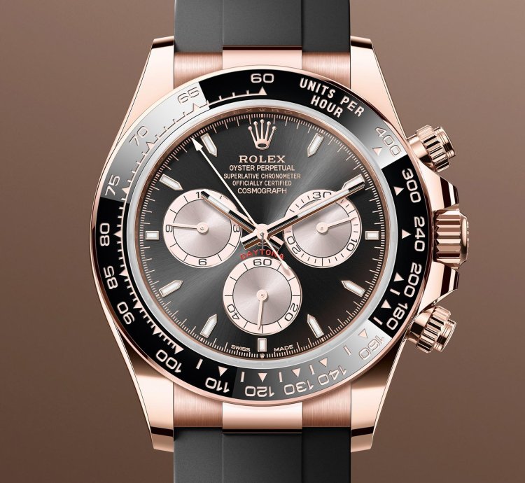 Rolex Daytona New 2025 126515ln Black Rose Gold Oysterflex 40 Mm