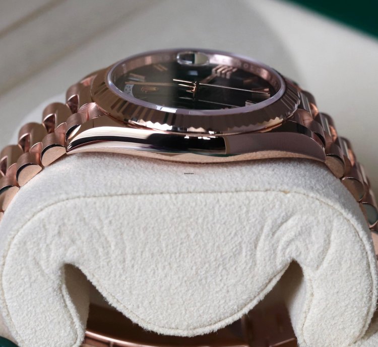Rolex Day-date 40 Ombre Slate Gradient Black 18k Everose Gold Roman 2024 Rolex Release Complete